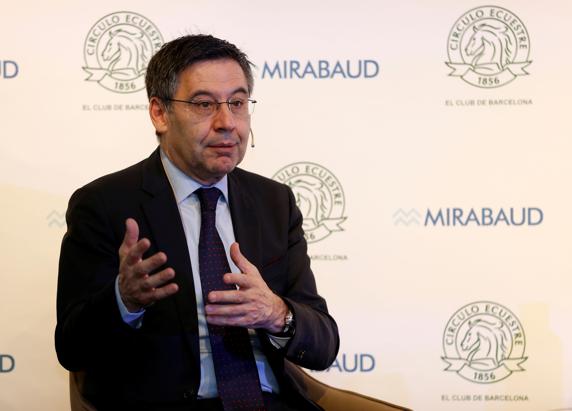 Josep Bartomeu at the forum held at the Circulo Ecuestre / PEP MORATA