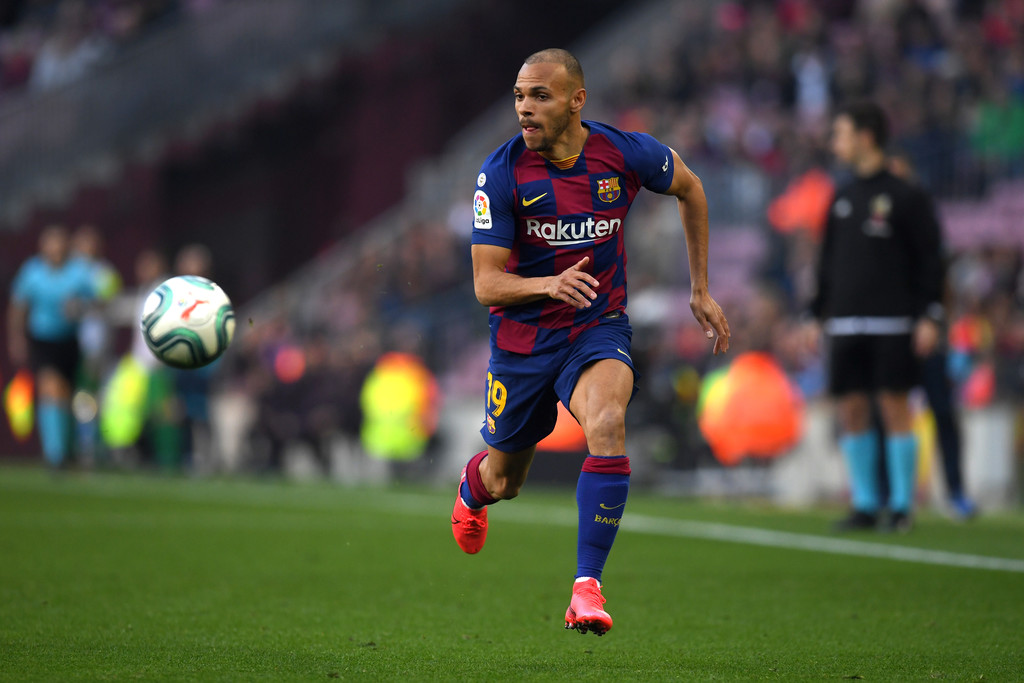 Barcelona's emergency signing, Martin Braithwaite, in action, against Eibar / ALEX CAPARROS/GETTY IMAGES EUROPE