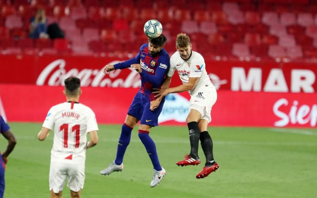 Gerard Piqué during the match between Barcelona and Sevilla in LaLiga / MIGUEL RUIZ/FCBARCELONA