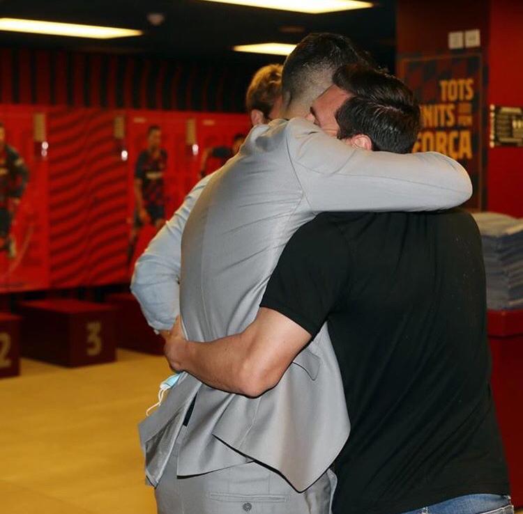 Messi during Luis Suarez' farewell ceremony/ LIONEL MESSI, INSTAGRAM