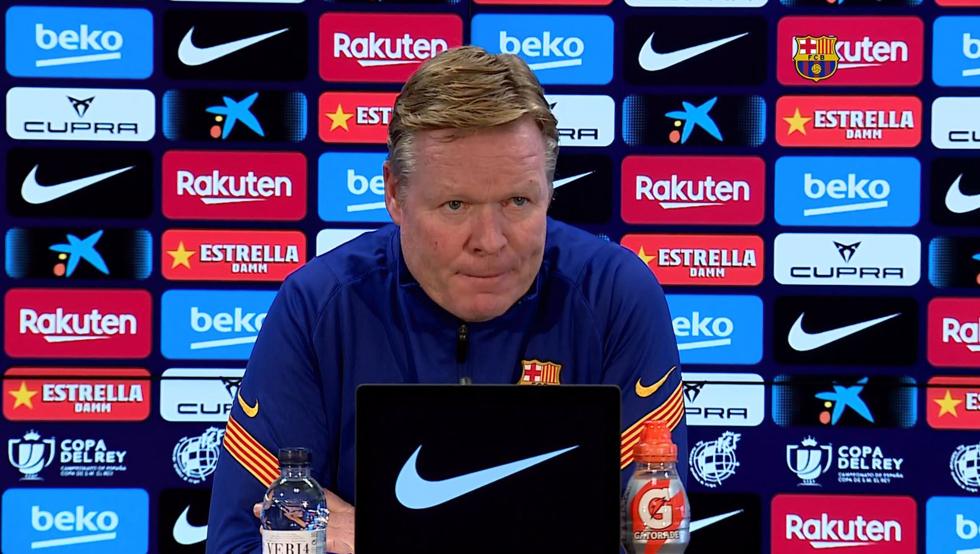 Ronald Koeman at the press conference / Mundo Deportivo