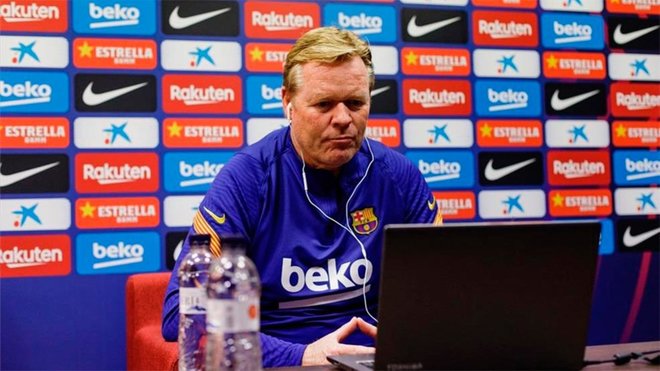 Ronald Koeman during a press conference. (Source: Miguel Ruiz FCB)