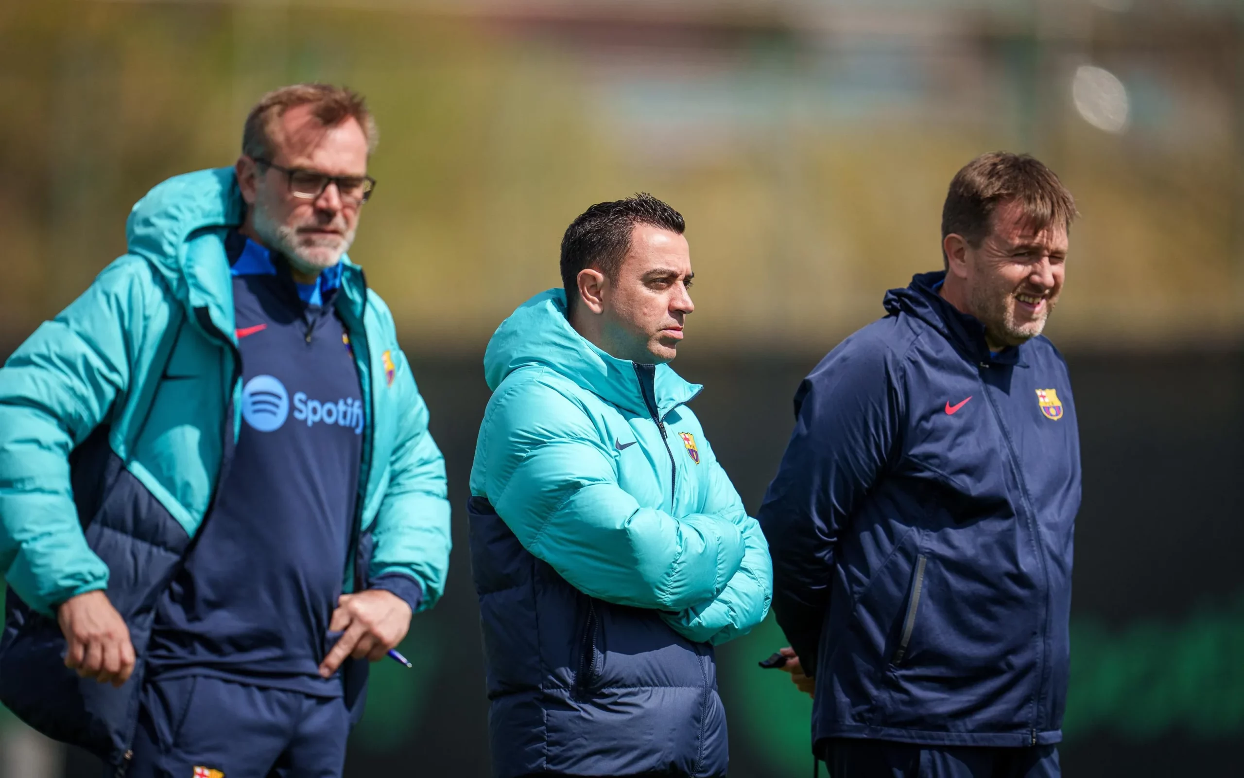 Xavi during the practice session before the semi-final clash against Real Madrid/ Photo by FC BARCELONA