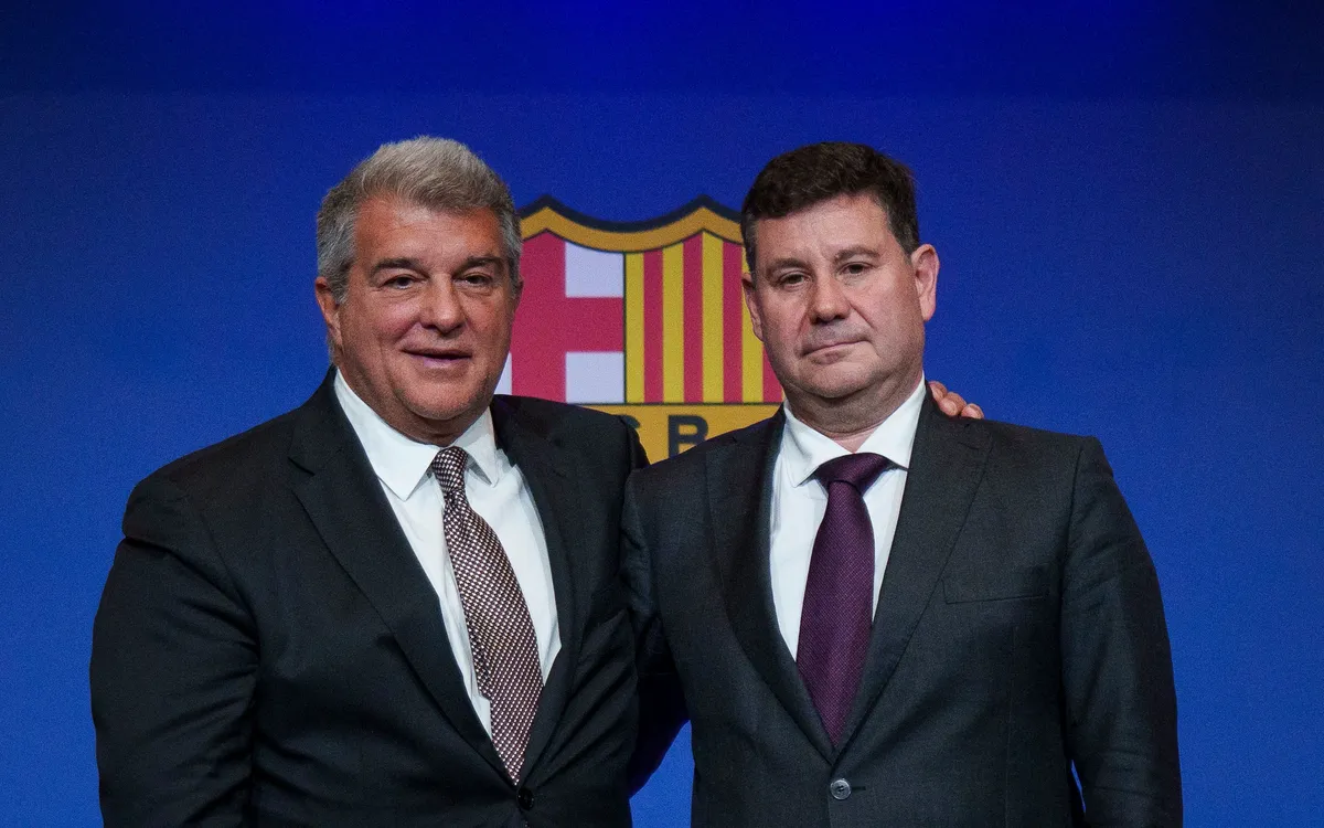 Joan Laporta (left) & Eduard Romeu (right) / FC Barcelona