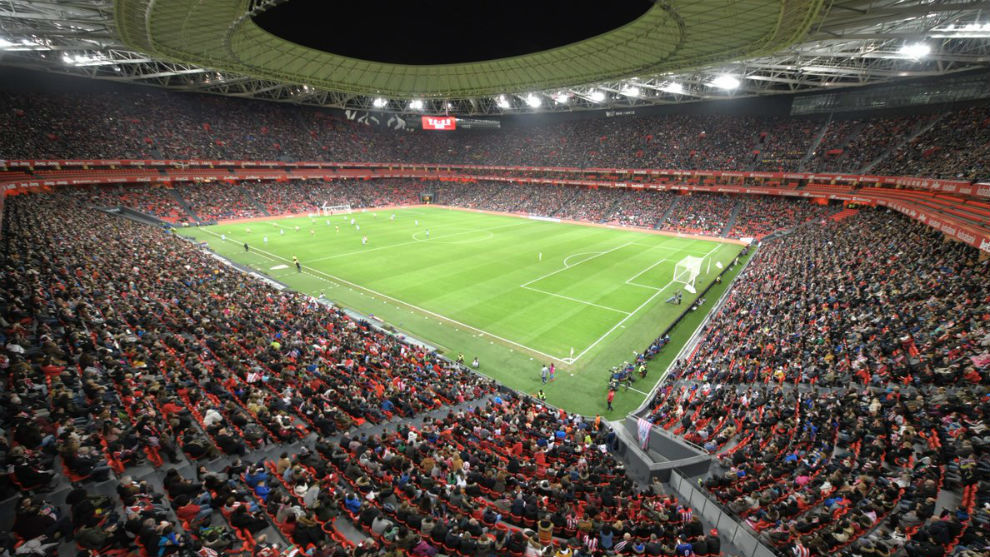 San Mamés with nearly 50,000 fans during 2019 Copa de la Reina